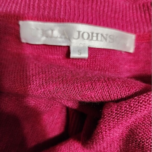 ULLA JOHNSON Linen Viscose Cold Shoulder Cutout Short Sleeve Top Sweater S - Picture 5 of 5